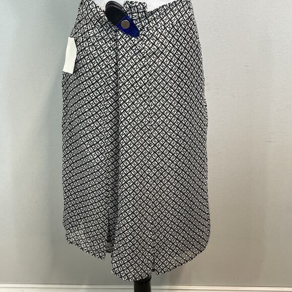 Worthington Skirt size 10 Black Ivory Sheer Knee A Line Pleated Career Church - Picture 6 of 7